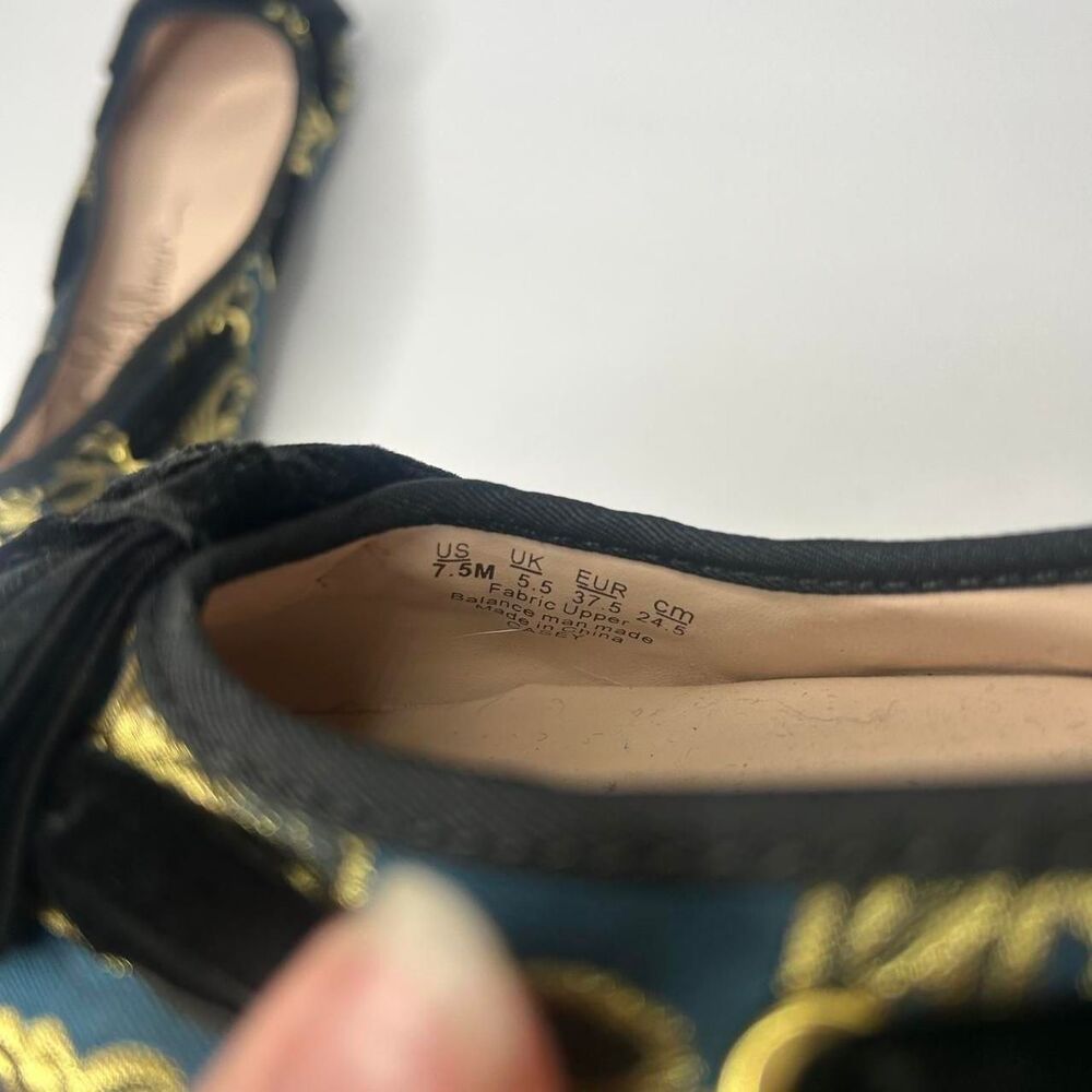 New Libby Edelman ballet flats. . Size 7.5 teal and gold brocade pattern - Picture 6 of 6